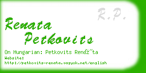 renata petkovits business card